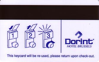 Hotel Keycard Dorint Brussels Belgium Back