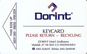 Hotel Keycard Dorint Eindhoven Netherlands Front