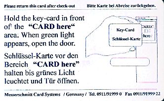 Hotel Keycard Dorint Ostseebad Germany Back