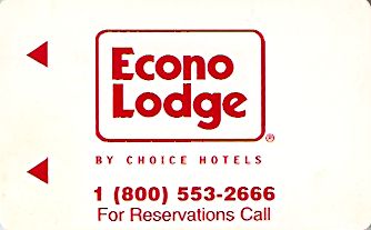 Hotel Keycard Econo Lodge Generic Front