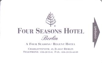 Hotel Keycard Four Seasons Berlin Germany Front