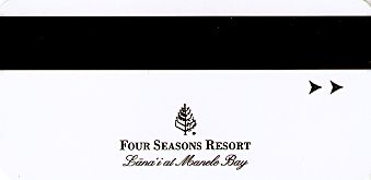 Hotel Keycard Four Seasons Manele Bay  Back