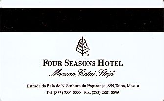 Hotel Keycard Four Seasons  Macau Back