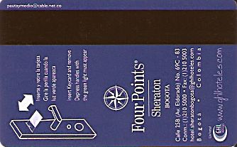 Hotel Keycard Four Points Hotels Bogota Colombia Back