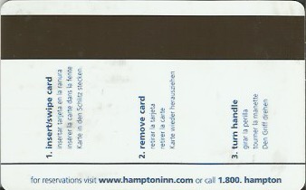 Hotel Keycard Hampton Inn Alabama (State) U.S.A. (State) Back