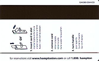 Hotel Keycard Hampton Inn Colorado (State) U.S.A. (State) Back