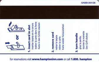 Hotel Keycard Hampton Inn Delaware (State) U.S.A. (State) Back