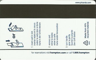 Hotel Keycard Hampton Inn Hampton (State) U.S.A. (State) Back