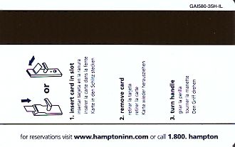 Hotel Keycard Hampton Inn Illinois (State) U.S.A. (State) Back