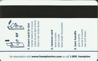 Hotel Keycard Hampton Inn Indiana (State) U.S.A. (State) Back