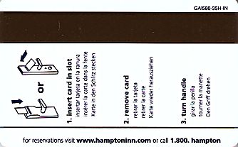Hotel Keycard Hampton Inn Indiana (State) U.S.A. (State) Back