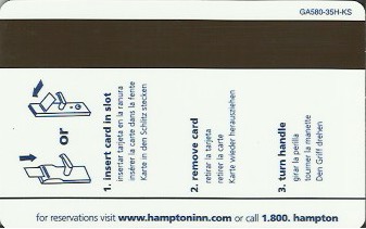 Hotel Keycard Hampton Inn Kansas (State) U.S.A. (State) Back