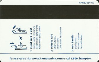 Hotel Keycard Hampton Inn Kansas (State) U.S.A. (State) Back