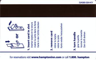 Hotel Keycard Hampton Inn Kentucky (State) U.S.A. (State) Back