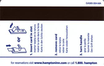 Hotel Keycard Hampton Inn Massachusetts (State) U.S.A. (State) Back
