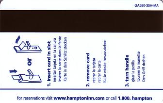 Hotel Keycard Hampton Inn Massachusetts (State) U.S.A. (State) Back