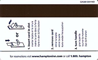 Hotel Keycard Hampton Inn Maryland (State) U.S.A. (State) Back