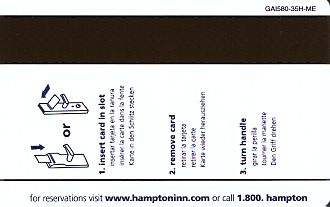 Hotel Keycard Hampton Inn Maine (State) U.S.A. (State) Back