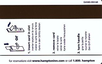 Hotel Keycard Hampton Inn Michigan (State) U.S.A. (State) Back
