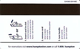 Hotel Keycard Hampton Inn Missouri (State) U.S.A. (State) Back