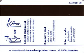 Hotel Keycard Hampton Inn Mississippi (State) U.S.A. (State) Back