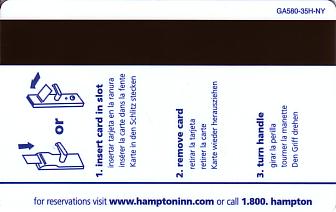 Hotel Keycard Hampton Inn New York (State) U.S.A. (State) Back