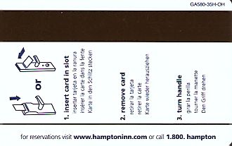 Hotel Keycard Hampton Inn Ohio (State) U.S.A. (State) Back