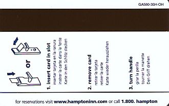 Hotel Keycard Hampton Inn Ohio (State) U.S.A. (State) Back