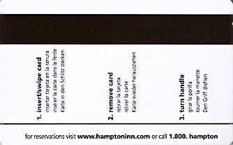 Hotel Keycard Hampton Inn South Carolina (State) U.S.A. (State) Back