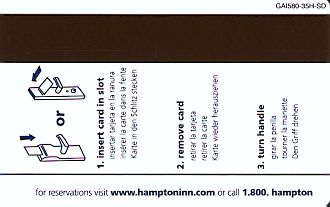 Hotel Keycard Hampton Inn South Dakota (State) U.S.A. (State) Back