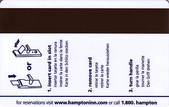 Hotel Keycard Hampton Inn Texas (State) U.S.A. (State) Back