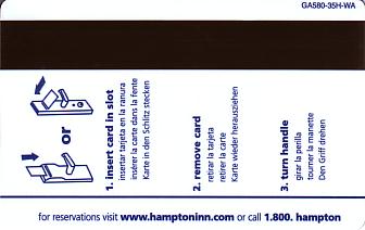 Hotel Keycard Hampton Inn Washington (State) U.S.A. (State) Back