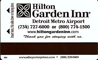 Hotel Keycard Hilton Embassy Detroit U.S.A. Back