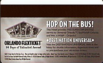 Hotel Keycard Hilton Embassy Orlando U.S.A. Back