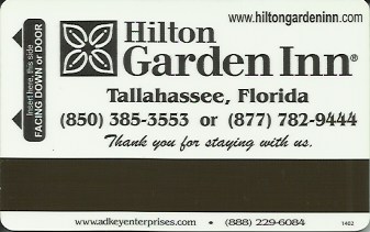 Hotel Keycard Hilton Garden Inn Florida (State) U.S.A. (State) Back