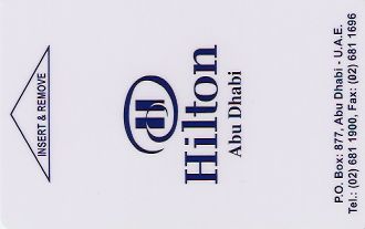 Hotel Keycard Hilton Abu Dhabi United Arab Emirates Front