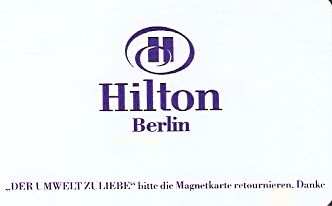 Hotel Keycard Hilton Berlin Germany Front