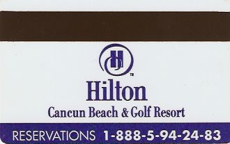 Hotel Keycard Hilton Cancun Mexico Back