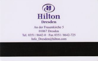 Hotel Keycard Hilton Dresden Germany Back