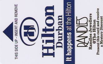 Hotel Keycard Hilton Durban South Africa Front