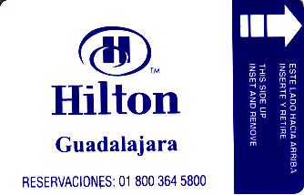 Hotel Keycard Hilton Guadalajara Mexico Front