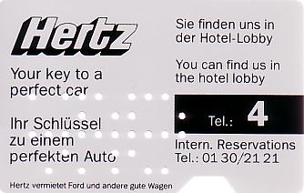 Hotel Keycard Hilton Mainz Germany Back
