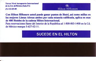 Hotel Keycard Hilton Mexico City Mexico Back