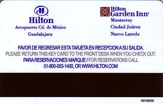 Hotel Keycard Hilton Mexico City Mexico Back