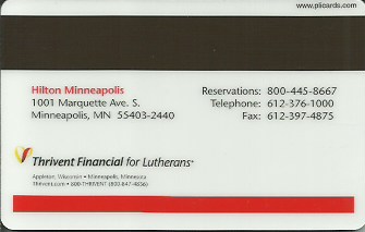 Hotel Keycard Hilton Minneapolis U.S.A. Back