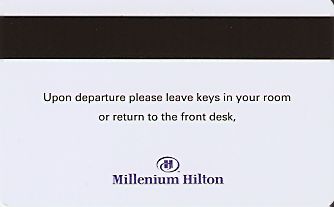 Hotel Keycard Hilton Millenium U.S.A. Back