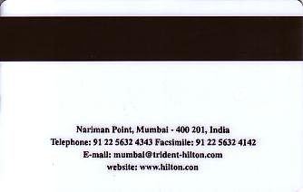 Hotel Keycard Hilton Mumbai India Back