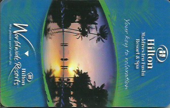 Hotel Keycard Hilton  Maldives Front
