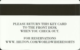 Hotel Keycard Hilton Sedona U.S.A. Back