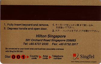 Hotel Keycard Hilton  Singapore Back